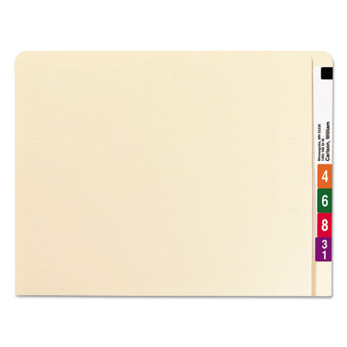 Image of Smead Extended End Tab Manila Folders, Straight Tabs, Letter Size, 0.75" Expansion, Manila, 100/Box