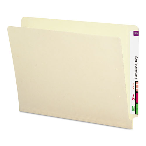 Image of Smead Shelf-Master Heavyweight Manila End Tab Folders, Straight Tabs, Letter Size, 0.75" Expansion, Manila, 50/Box