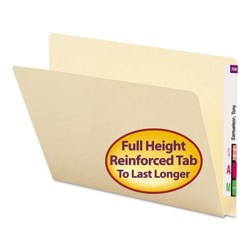 Image of Smead Extended End Tab Manila Folders, Straight Tabs, Letter Size, 0.75" Expansion, Manila, 100/Box