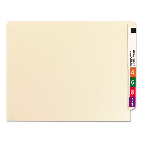 Image of Smead 100% Recycled Manila End Tab Folders, Straight Tabs, Letter Size, 0.75" Expansion, Manila, 100/Box