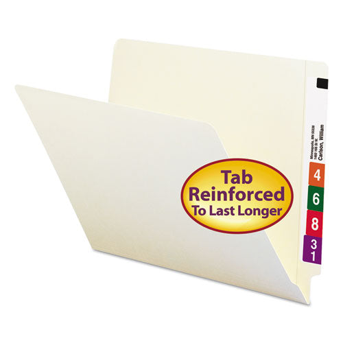 Image of Smead Heavyweight Manila End Tab Folders, 9" High Front, Straight Tabs, Letter Size, 0.75" Expansion, Manila, 100/Box