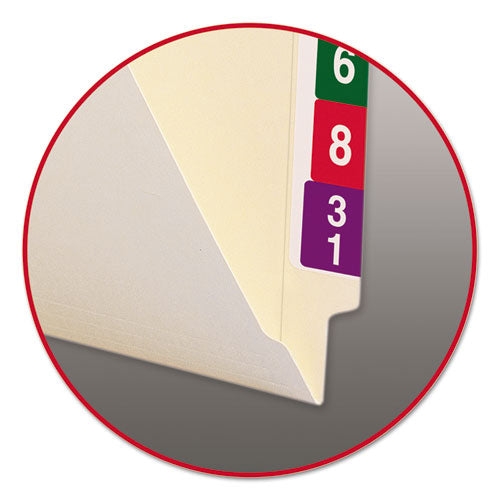 Image of Smead 100% Recycled Manila End Tab Folders, Straight Tabs, Letter Size, 0.75" Expansion, Manila, 100/Box