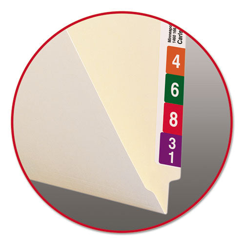 Image of Smead Heavyweight Manila End Tab Folders, 9.5" High Front, Straight 1-Ply Tabs, Letter Size, 0.75" Expansion, Manila, 100/Box