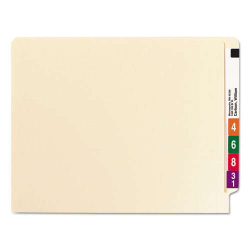 Image of Smead Manila End Tab Classification Folders, 2" Expansion, 2 Dividers, 6 Fasteners, Letter Size, Manila Exterior, 10/Box
