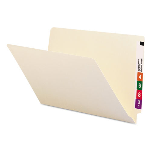 Image of Smead Heavyweight Manila End Tab Folders, 9.5" High Front, Straight Tabs, Legal Size, 0.75" Expansion, Manila, 100/Box