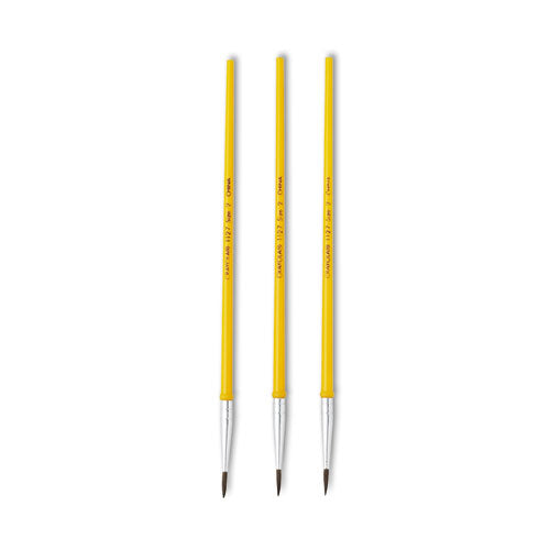 Image of Crayola® Watercolor Brush Set, Size 2, Camel-Hair Blend, Round Profile, 3/pack
