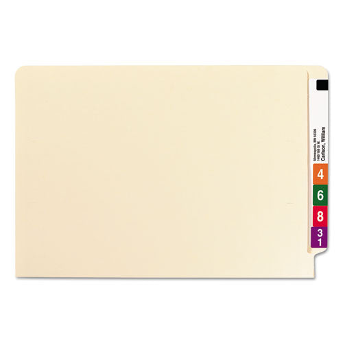 Image of Smead Heavyweight Manila End Tab Folders, 9.5" High Front, Straight Tabs, Legal Size, 0.75" Expansion, Manila, 100/Box