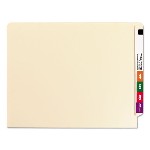 Image of Smead End Tab Fastener Folders with Reinforced Straight Tabs, 11-pt Manila, 1 Fastener, Letter Size, Manila Exterior, 50/Box