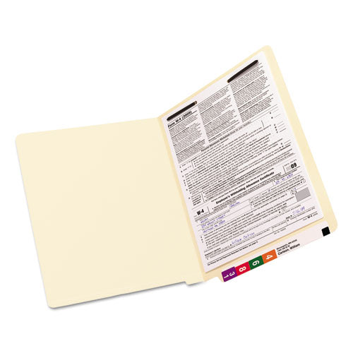 Image of Smead End Tab Fastener Folders with Reinforced Straight Tabs, 11-pt Manila, 1 Fastener, Letter Size, Manila Exterior, 50/Box