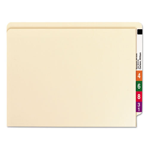 Image of Smead Heavyweight End Tab Fastener Folders, Interior Front-Cover Pocket, 0.75" Expansion, 1 Fastener, Letter Size, Manila, 50/Box