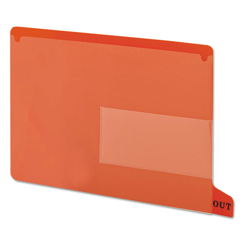 Image of Smead Colored Poly Out Guides With Pockets, 1/3-Cut End Tab, Out, 8.5 X 11, Red, 25/box