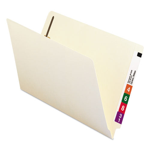Image of Smead End Tab Fastener Folders with Reinforced Straight Tabs, 11-pt Manila, 2 Fasteners, Legal Size, Manila Exterior, 50/Box