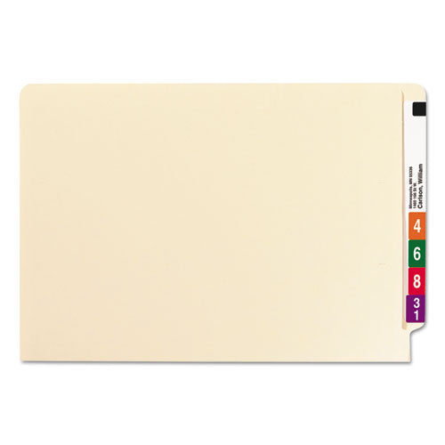 Image of Smead End Tab Fastener Folders with Reinforced Straight Tabs, 11-pt Manila, 1 Fastener, Legal Size, Manila Exterior, 50/Box