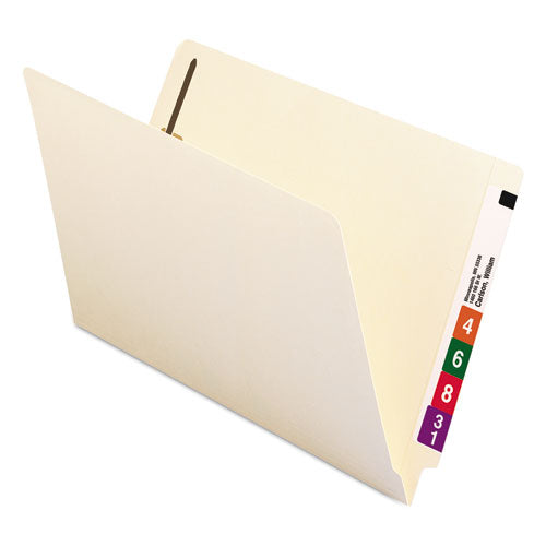 Image of Smead End Tab Fastener Folders with Reinforced Straight Tabs, 11-pt Manila, 1 Fastener, Legal Size, Manila Exterior, 50/Box