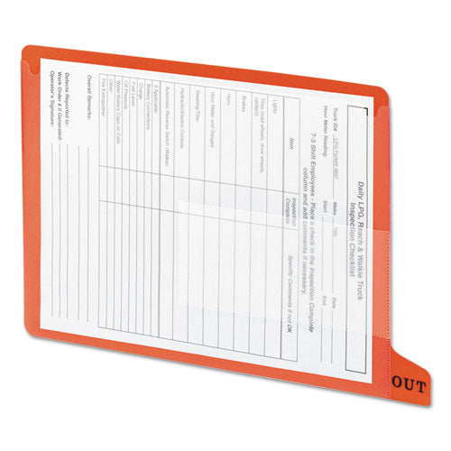 Image of Smead Colored Poly Out Guides With Pockets, 1/3-Cut End Tab, Out, 8.5 X 11, Red, 25/box