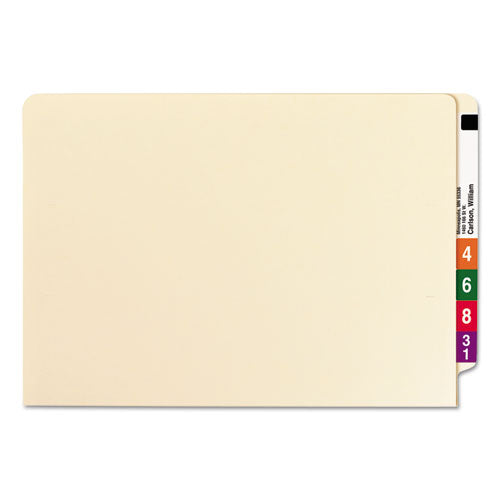 Image of Smead End Tab W-Fold Fastener Folders with Reinforced Tabs, 1.5" Expansion, 2 Fasteners, Letter Size, Manila, 50/Box