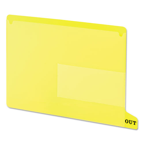 Image of Smead Colored Poly Out Guides With Pockets, 1/3-Cut End Tab, Out, 8.5 X 11, Yellow, 25/box