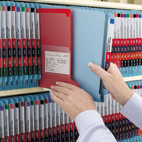 Image of Smead Colored Poly Out Guides With Pockets, 1/3-Cut End Tab, Out, 8.5 X 11, Red, 25/box