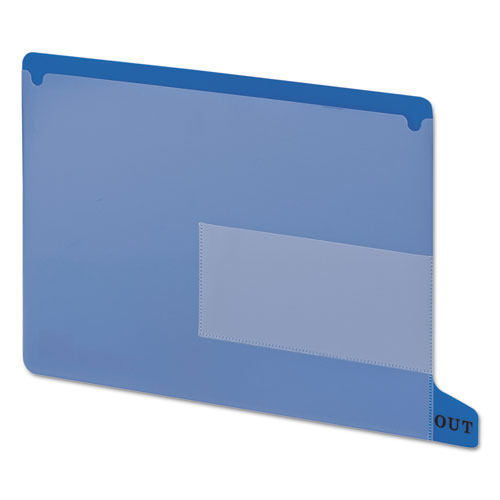 Image of Smead Colored Poly Out Guides With Pockets, 1/3-Cut End Tab, Out, 8.5 X 11, Blue, 25/box