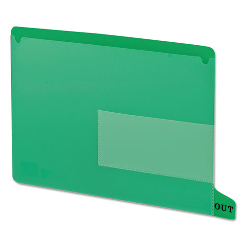 Image of Smead Colored Poly Out Guides With Pockets, 1/3-Cut End Tab, Out, 8.5 X 11, Green, 25/box