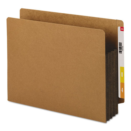 Image of Smead Redrope Drop-Front End Tab File Pockets, Fully Lined 6.5" High Gussets, 3.5" Expansion, Letter Size, Redrope/Brown, 10/Box