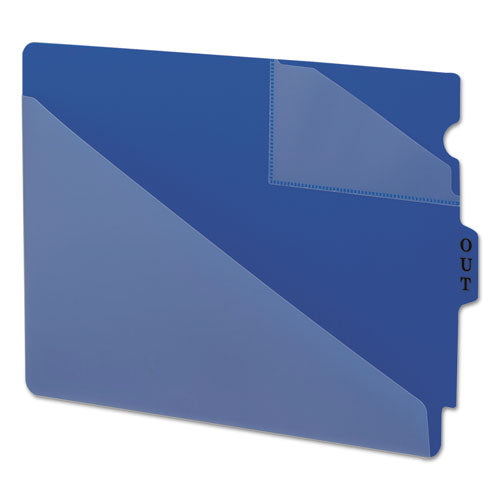 Image of Smead End Tab Poly Out Guides, Two-Pocket Style, 1/3-Cut End Tab, Out, 8.5 X 11, Blue, 50/box