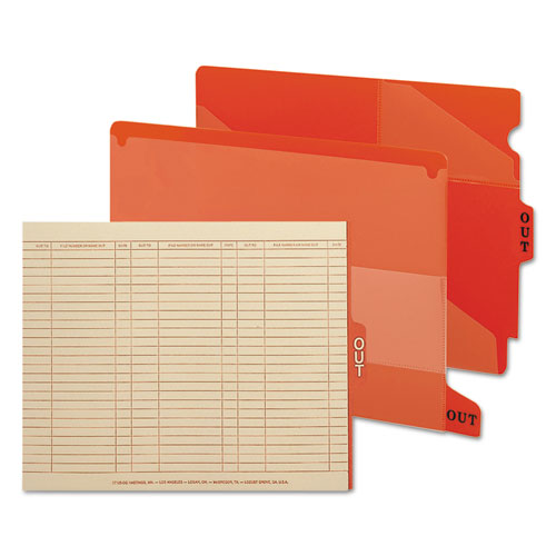 Image of Smead Colored Poly Out Guides With Pockets, 1/3-Cut End Tab, Out, 8.5 X 11, Red, 25/box