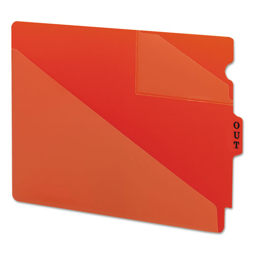 Image of Smead End Tab Poly Out Guides, Two-Pocket Style, 1/3-Cut End Tab, Out, 8.5 X 11, Red, 50/box