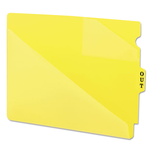 Image of Smead End Tab Poly Out Guides, Two-Pocket Style, 1/3-Cut End Tab, Out, 8.5 X 11, Yellow, 50/box