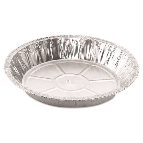 Image of HFA® Round Aluminum Containers, 32 oz, 9.03" Diameter x 1.25" h, Silver, 500/Carton