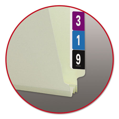 Image of Smead Extra-Heavy Recycled Pressboard End Tab Folders, Straight Tabs, Letter Size, 2" Expansion, Gray-Green, 25/Box