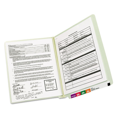 Image of Smead Extra-Heavy Recycled Pressboard End Tab Folders, Straight Tabs, Letter Size, 2" Expansion, Gray-Green, 25/Box