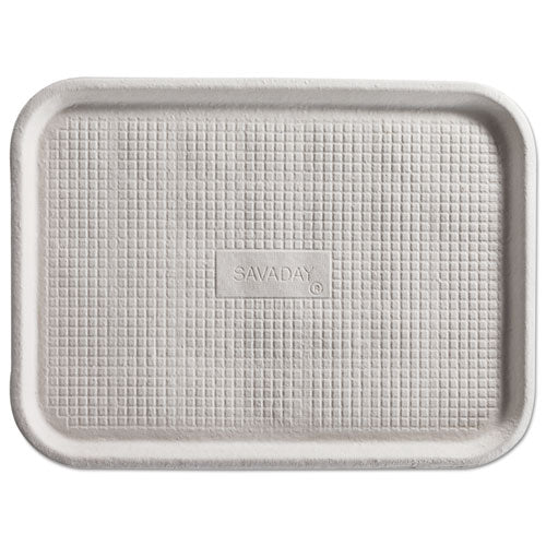 Image of Chinet® Savaday Molded Fiber Flat Food Tray, 16 x 12, White, Paper, 200/Carton