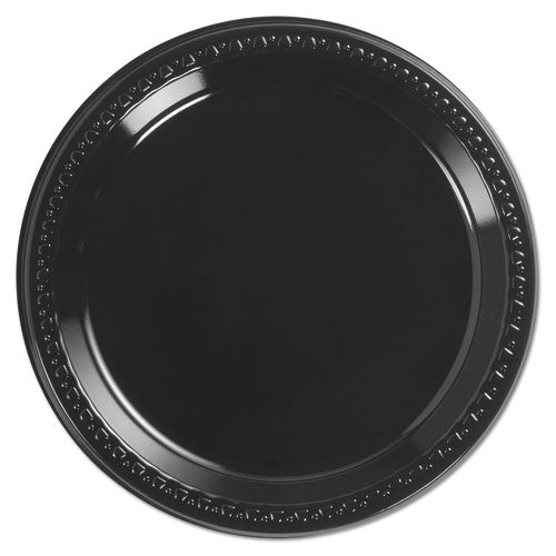 Image of Chinet® Heavyweight Plastic Plates, 9" Dia, Black, 125/pack, 4 Packs/carton