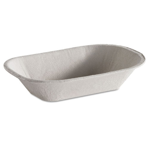 Image of Chinet® Savaday Molded Fiber Food Tray, 4 x 6, Beige, Paper, 250/Bag, 4 Bags/Carton