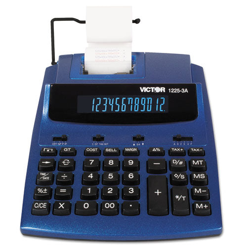 Image of Victor® 1225-3a Antimicrobial Two-Color Printing Calculator, Blue/red Print, 3 Lines/sec