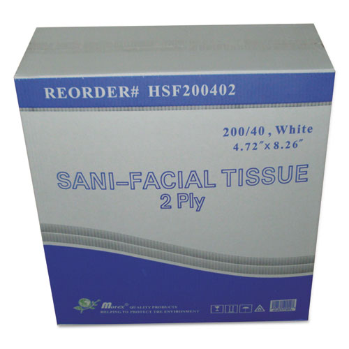 Image of GEN Sani Facial Tissue, 2-Ply, White, 40 Sheets/box