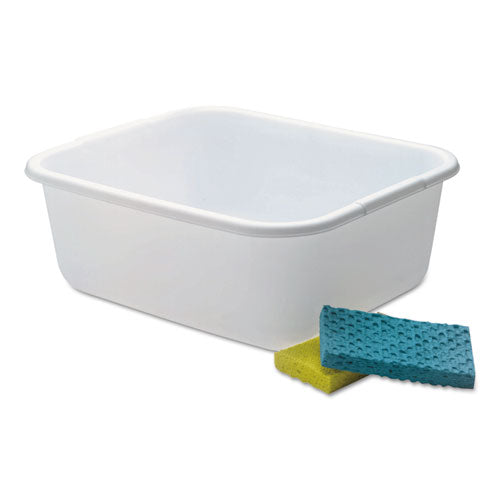 Image of Rubbermaid® Microban Dishpan, 4.5 Gal, 14.5" X 12.5" X 5.7", White, 6/carton