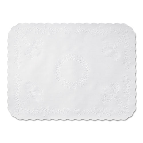Image of Hoffmaster® Scalloped Edge Traymat, Bond Paper, White, 16.63 X 12.75, 1,000/carton