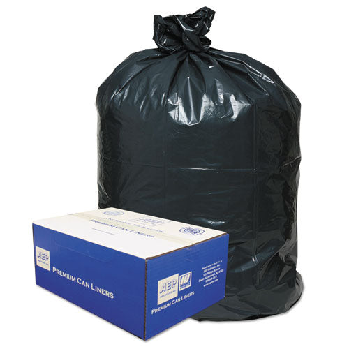 Image of Classic Linear Low-Density Can Liners, 60 gal, 0.9 mil, 38" x 58", Black, 10 Bags/Roll, 10 Rolls/Carton
