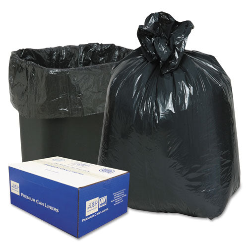 Image of Classic Linear Low-Density Can Liners, 10 gal, 0.6 mil, 24" x 23", Black, 25 Bags/Roll, 20 Rolls/Carton
