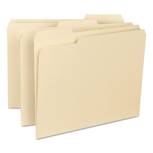 Image of Smead Interior File Folders, 1/3-Cut Tabs: Assorted, Letter Size, 0.75" Expansion, Manila, 100/Box