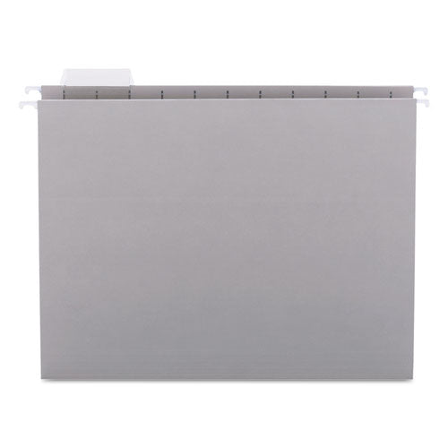 Image of Smead Colored Hanging File Folders with 1/5 Cut Tabs, Letter Size, 1/5-Cut Tabs, Gray, 25/Box