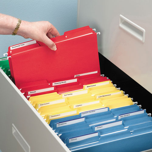 Image of Smead Interior File Folders, 1/3-Cut Tabs: Assorted, Letter Size, 0.75" Expansion, Blue, 100/Box