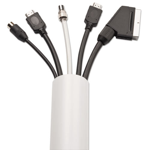 Image of D-Line® Decorative Desk Cord Cover, 60" X 2" X 1" Cover, White