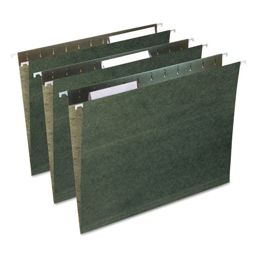 Image of Smead Poly Index Tabs and Inserts For Hanging File Folders, 1/3-Cut, White/Clear, 3.5" Wide, 25/Pack