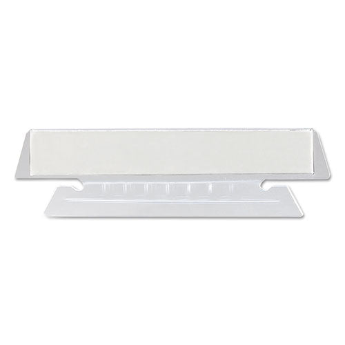 Image of Smead Poly Index Tabs and Inserts For Hanging File Folders, 1/3-Cut, White/Clear, 3.5" Wide, 25/Pack