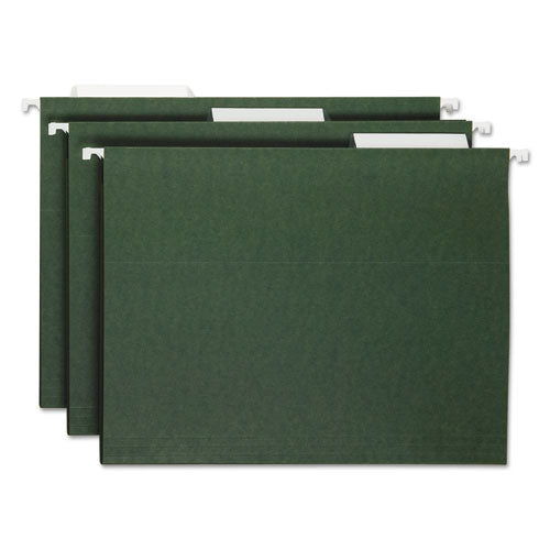 Image of Smead Poly Index Tabs and Inserts For Hanging File Folders, 1/3-Cut, White/Clear, 3.5" Wide, 25/Pack