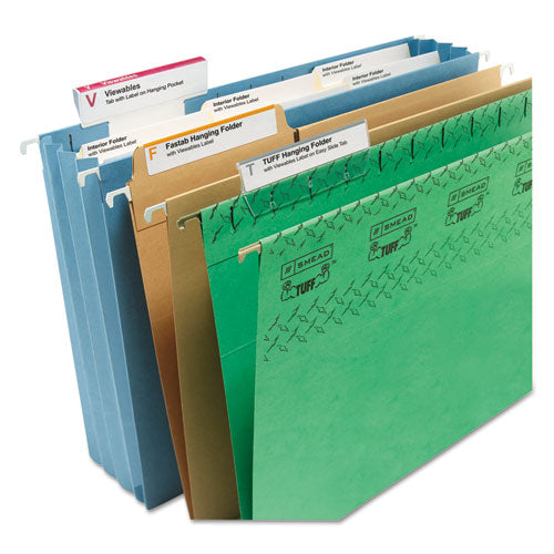 Image of Smead Viewables Hanging Folder Tabs and Labels, Label Pack Refill, 1/3-Cut, Assorted Colors, 3.5" Wide, 160/Pack