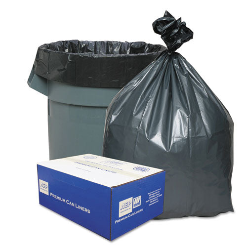 Image of Platinum Plus® Can Liners, 30 gal, 1.35 mil, 30" x 36", Gray, 10 Bags/Roll, 10 Rolls/Carton